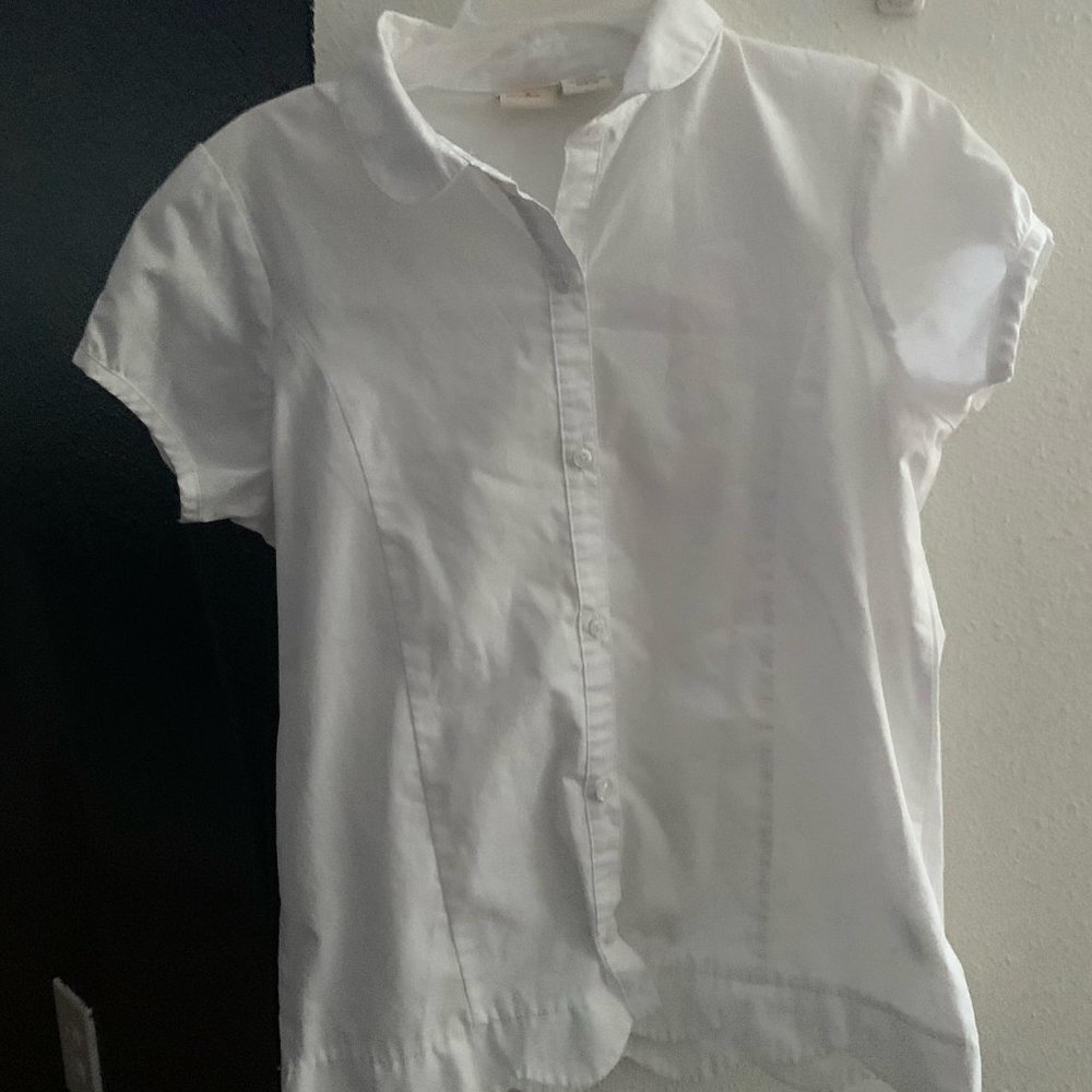kids white button down shirt